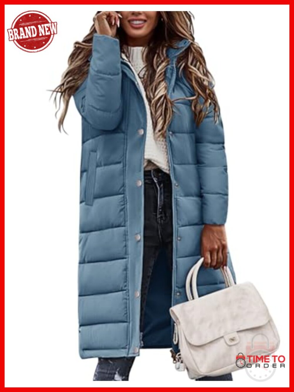 Women's Long Puffer Coat Winter Quilted Jacket Parka Hooded Warm Thick Down
